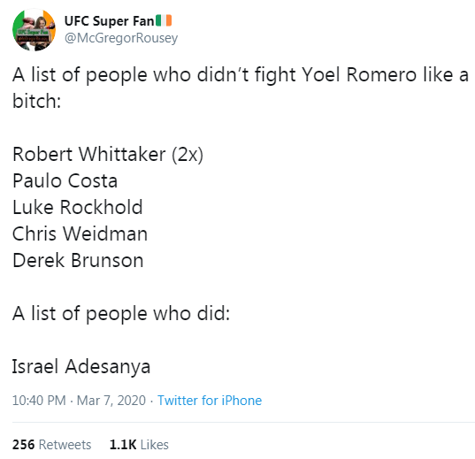 Israel Adesanya vs Yoel Romero Verdict by UFC Super Fan 03-07-2020